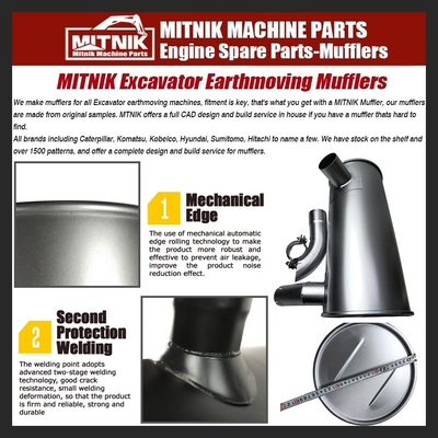 Excavator E307D Exhaust Muffler Parts And Accessories For Farms With Performance