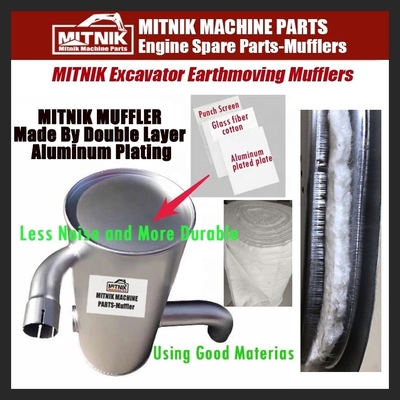 Excavator E307D Exhaust Muffler Parts And Accessories For Farms With Performance